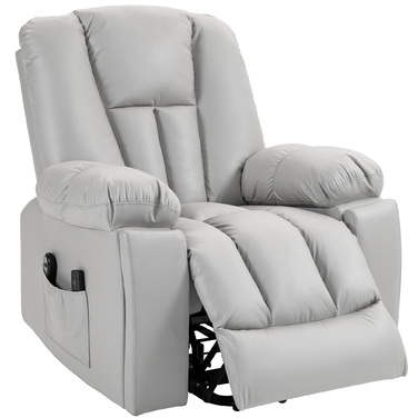 HOMCOM Power Lift TV Chair with Assistance, Reclining Chair with Lie-flat Function, Vibration Massage, Spring Pocket Coil Massage Chair | Aosom