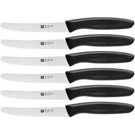 Набір кухонних ножів ZWILLING Twin Grip, 6 шт., 12 см, нержавіюча сталь, пластикові ручки, чорний