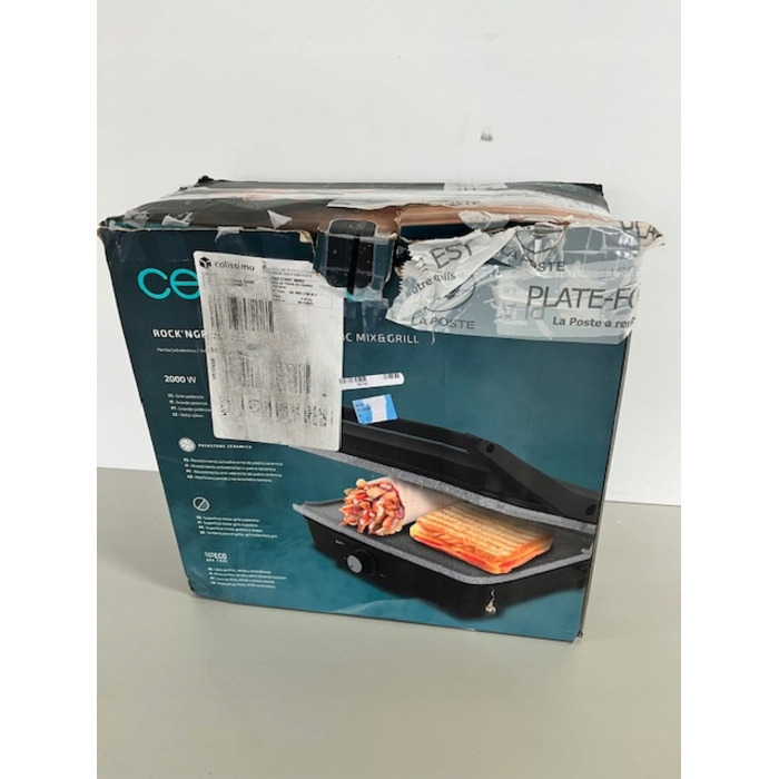Електричний контактний гриль Cecotec Rock'nGrill, 2000 Вт, сріблястий/сірий