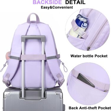 Шкільний рюкзак для підлітків, дівчаток, 3-в-1 (рюкзак, ланчбокс, пенал) Violett, 15.6