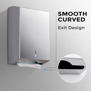 Multifold Paper Towel Dispenser Wall Mount - Multifold Trifold Paper Towel Dispenser, Large Capacity Stainless Steel Tissue Holder, Suitable for Bathrooms and Public Places