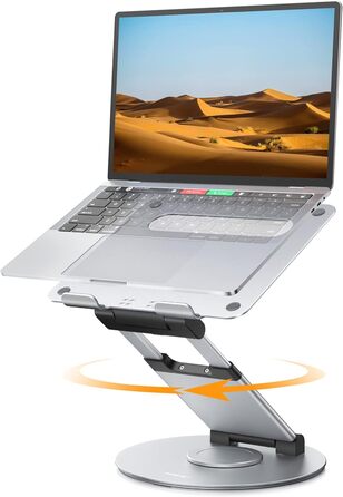 NULAXY Adjustable Laptop Stand - 360° Swivel Base, Height Adjustable up to 20