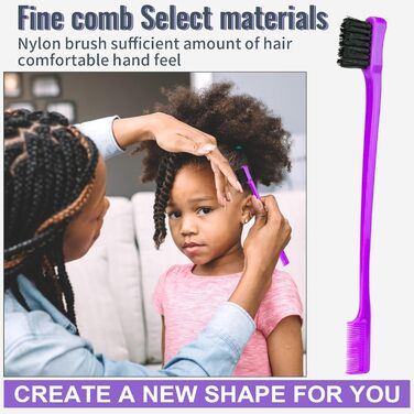 Набір для догляду за волоссям: щітка для розплутування з пульверизатором 200 мл, щітка для волосся з натуральної щетини, набір з 3 шт. для створення об'єму, двостороння щітка (фіолетовий)