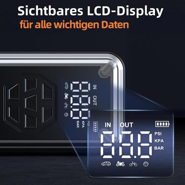 Powerbank для авто Acmount Starthilfe з компресором, 7000A, 150PSI, LCD, LED, до 9L бензину/8L дизеля