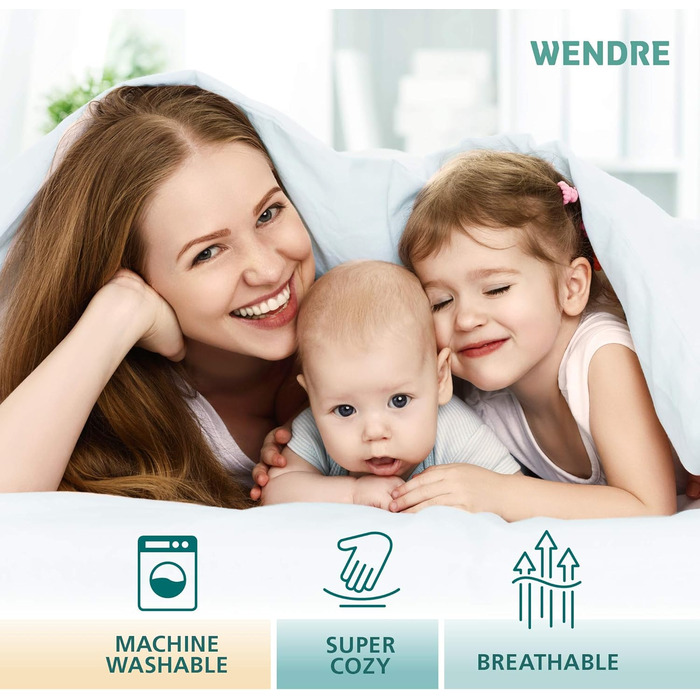 Антиалергенна ковдра WENDRE 155x200 см для всіх сезонів – легка, гіпоалергенна, придатна для прання, універсальна ковдра для літа й зими