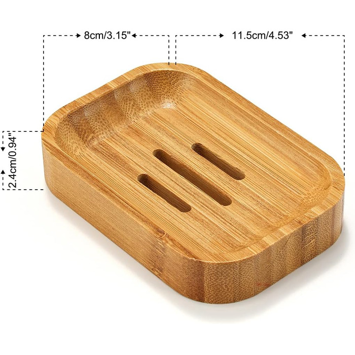 Набір з 2 дерев'яних підставок для мила з бамбука GuanJune для ванної кімнати та кухні