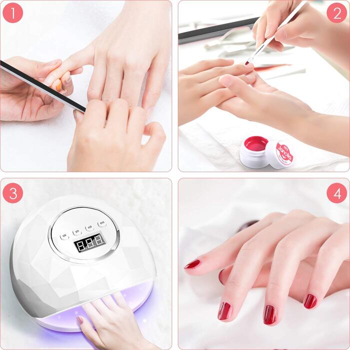 Лампа для сушіння нігтів Janolia 86W UV LED з сенсором та LCD дисплеєм для гель-лаку, професійна, з таймером, для нігтів рук та ніг