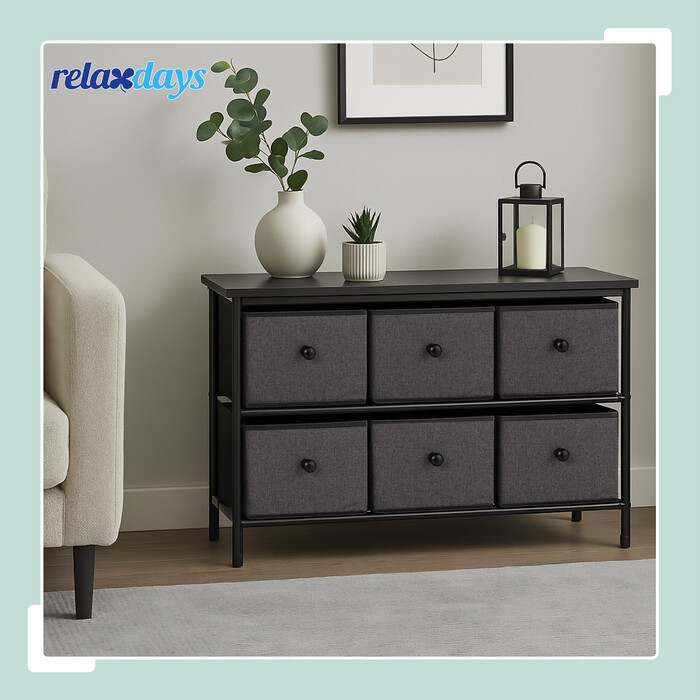 Relaxdays Sideboard with 6 Drawers