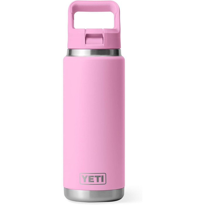 Термос-пляшка YETI Rambler 750 мл з вакуумною ізоляцією, нержавіюча сталь, з кришкою та трубочкою, колір Strong Pink