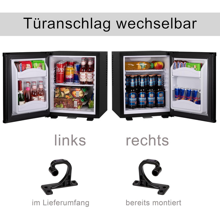 Міні-холодильник 28 літрів з замком, безшумний, з підсвічуванням, для вина, дверцята відкидні, 4°-14°C
