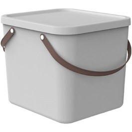 Rotho Albula Storage Box 40l with Lid, Plastic (Recycled PP), Green, 40l (40.0 x 40.0 x 34.0 cm) (White)