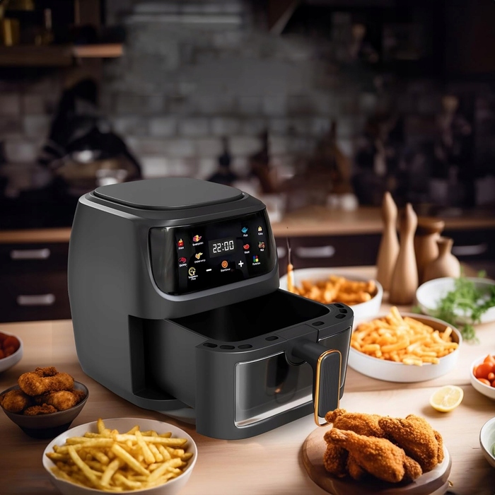 Аерофритюрниця Air Fryer 8л XL, Потужність 2400 Вт, 8 програм приготування