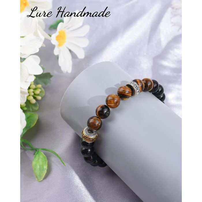 Браслет на руку VGWON для чоловіків з перлами – ідеальний подарунок на день народження, Різдво, для сина, чоловіка, батька (UVG-BM103S)