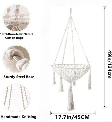 Гніздо-гойдалка для кота, бавовна, 45 см (білий)