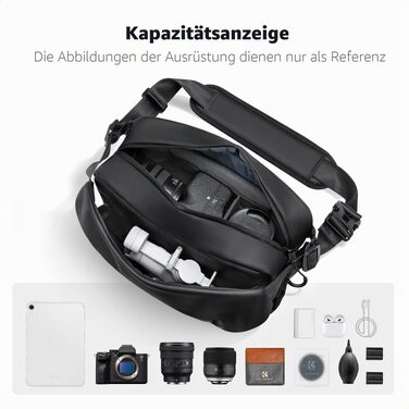 Сумка для фотоапарата та аксесуарів K&F Concept з напіввідкритим переднім відділенням, чорна