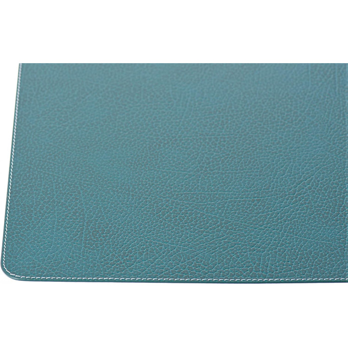 Placemats and Coasters made of Recycled Leather Table Sets, 2 Table Placemats, 40x30 cm and Coasters 10x10 cm (Petroleum Green)