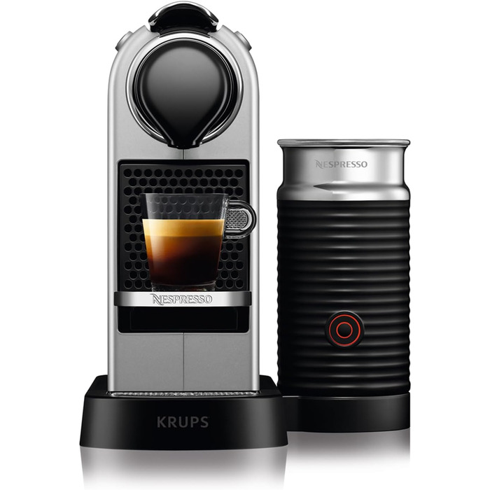 Кавомашина капсульна Nespresso Krups XN761B Citiz & Milk, 1260 Вт, 1 л, 19 бар, автоматичний режим очікування, срібляста
