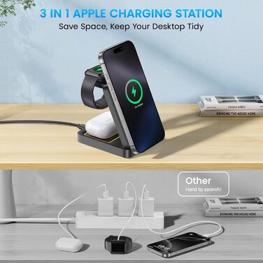 3-в-1 Зарядна станція для Apple Watch, iPhone та AirPods Pro (індукційна, бездротова)