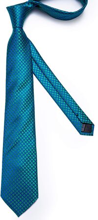 Мужской галстук DiBanGu из шелка с нагрудником и запонками, набор для свадьбы, формальный стиль, цвет: сине-зеленый