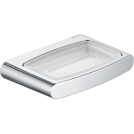 KEUCO Metal Soap Dish, Chrome Polished with Genuine Crystal Bowl, Crystal Glass Clear, for Bathroom, Shower, Kitchen, Wall Mounting, Soap Dish, Soap Holder, Elegance
