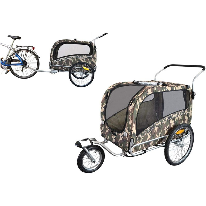 Причіп для собак Papilioshop Argo, великий, зелений (маскування)