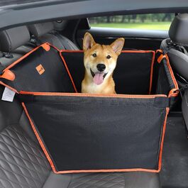 Pecute Dog Car Seat - Reinforced Seat for Medium & Large Dogs - Secure Car Dog Bed with 4 Straps - Rear Seat Dog Crate