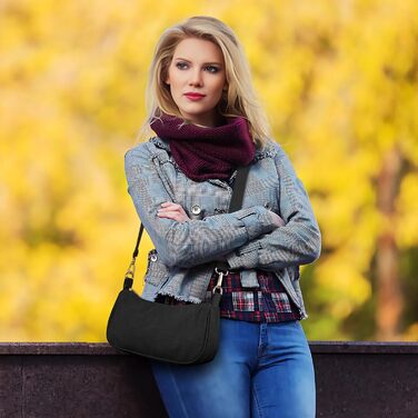 Сумка жіноча FITDON через плече міні Hobo Y2K чорна з 3 ремінцями