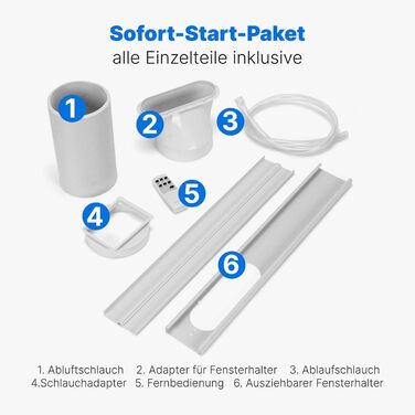 Мобільний кондиціонер Clatronic® CL 3716 з Wi-Fi | 3-в-1: охолодження, осушення, вентиляція | 9000 BTU | з випускним шлангом