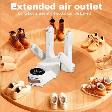 Електричний сушильник для взуття та рукавичок з таймером, 4 тримачі, складна конструкція