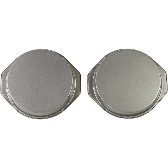Amazon Basics - 22.8 cm Cake Pans, Non-Stick, Carbon Steel, 2-Pack & Amazon Basics - Non-Stick Baking Pan, Carbon Steel, 23.5 x 12.7 cm, 2-Pack
