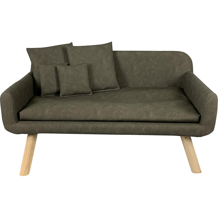 Диван для собак Тільда, штучна шкіра, ефект потертості, бежевий, 103x58x50 см