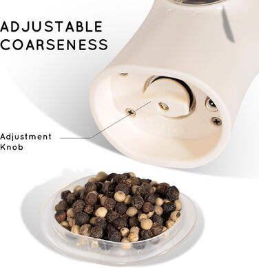 Gravity Electric Salt and Pepper Grinder Set, 2-Piece Set Rechargeable Electric Salt and Pepper Shakers with USB-C Charging Station, Electric Spice Mill for Dry Spices