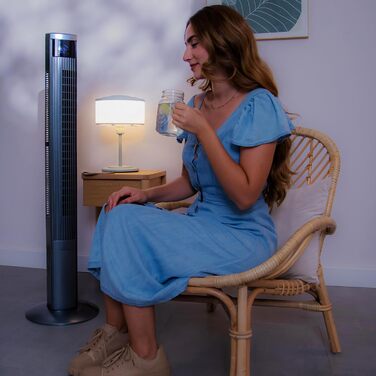 Вентилятор турецький Cecotec EnergySilence 9090 Skyline Ionic, 119 см, 45 Вт, іонізатор, LED-дисплей, пульт, 3 режими, таймер 12 год, осциляція 70º, сірий