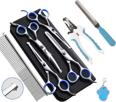 Професійна ножиця для грумінгу собак та котів, 6.5 дюймів, блакитна