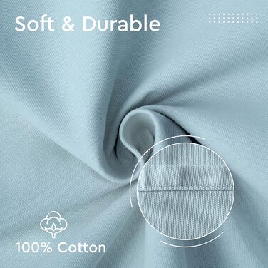 Encasa XO Cotton Fabric Napkins | Set of 12 | Size 43x43 cm | Solid Ice Blue | Machine Washable