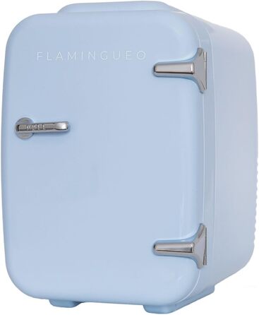 Міні холодильник Flamingueo Mini - 4L, 12V/220V, блакитний. Для догляду за шкірою, охолодження та нагрівання