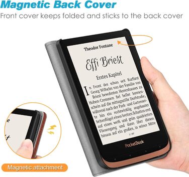 Чохол Fintie для Pocketbook Touch HD 3 / Touch Lux 5/4 / Basic Lux 4/3/2 та Pocketbook Color: з підставкою, кишенями, петлею та авто-ввімкненням/вимиканням (Колір: Z - Sattelbraun)