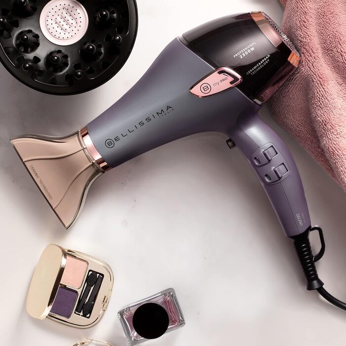 Професійний фен Bellissima Ceramic&Argan Oil з керамічним покриттям та олією аргану, 2300 Вт, іонізація, холодний обдув, 3 режими, 2 насадки, дифузор