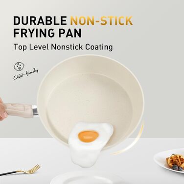 Набір посуду для індукції DishDelight, 12 предметів, гранітне антипригарне покриття, бежевий колір. Каструлі та сковороди з кришками.