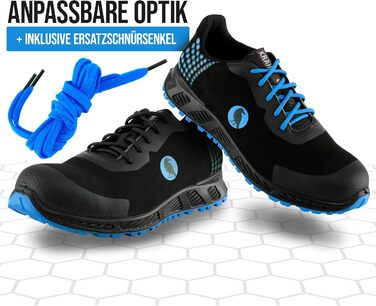 Черевики робочі KRÄHE Black Crow S3 ESD SRC для чоловіків, 44 EU, блакитні