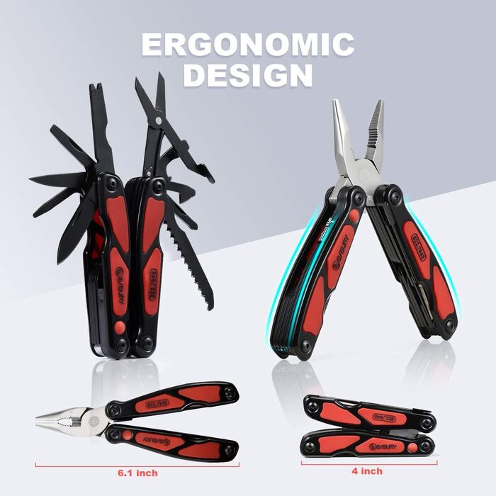 Мультитул BIBURY 14 в 1: плоскогубці, ніж, ліхтарик та інше. З чохлом для ремонту, кемпінгу, подарунок для чоловіка