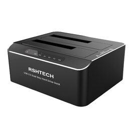 Док-станція для HDD/SSD RSHTECH Aluminium USB 3.0 на 2 відсіки, до 24TB, RSH-DS01