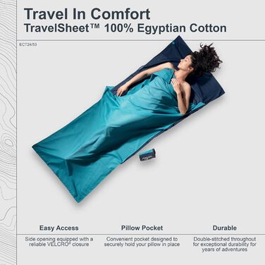 Кокон спальний мішок-простирадло Cocoon з єгипетської бавовни, 220x90 см