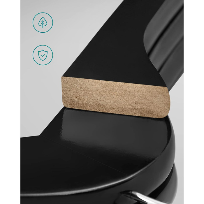 Плечики для одягу SONGMICS, 20 шт., з масиву дерева, з вирізами для плечей, неслизький тримач для штанів, обертовий на 360°, для костюмів, сорочок, натуральний колір + срібло