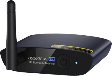 1Mii Bluetooth 5.3 HiFi Аудіоприймач для стереосистеми: Bluetooth адаптер з DAC (384kHz / 32bit), aptX HD, LDAC, вихід Opt/RCA для AV ресивера або підсилювача (блакитний)