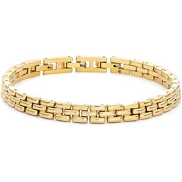 Чоловічий браслет Fossil з нержавіючої сталі або шкіри з надійним застібкою-годинником. Сріблястий та чорний (Баттер-Голд)