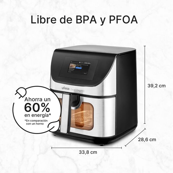 Фритюрниця Ufesa Phantom AF5000 з гарячим повітрям, 5л, Wi-Fi, LED-дисплей, 1500W, Amazon Exclusive