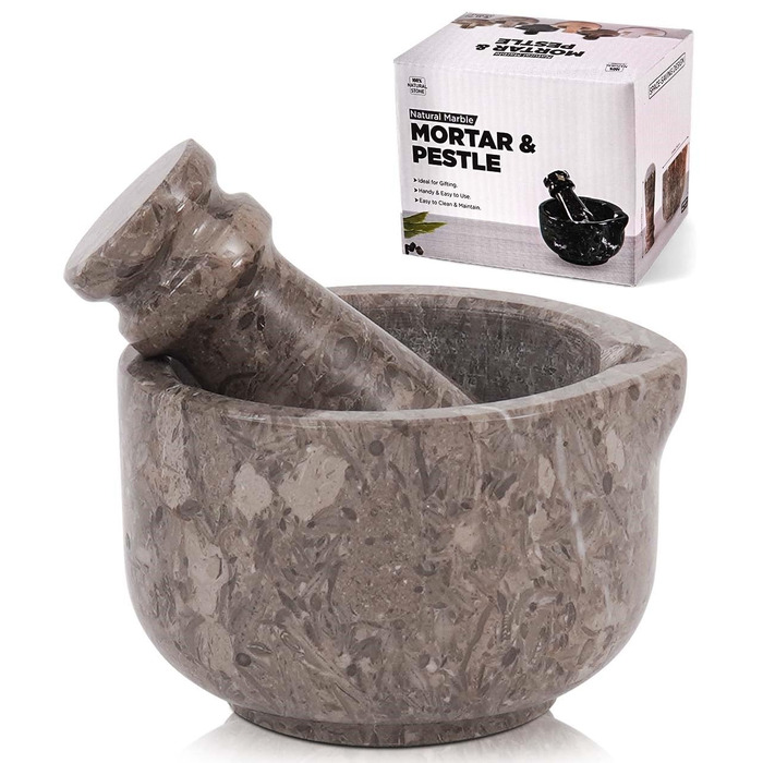 Набір ступка та товкачок з каменю, 7,6 см, ручної роботи, для кухні, спецій та декору