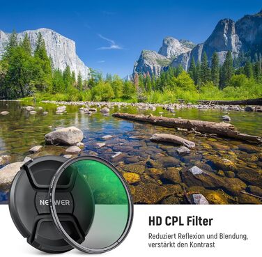 NEEWER CPL фільтр (67mm) для об'єктивів камери з нанопокриттям, HD скло, зменшує відблиски та віддзеркалення