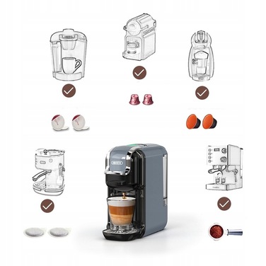 Капсульна кавомашина HiBREW H2B-GR, 20 бар, сіра